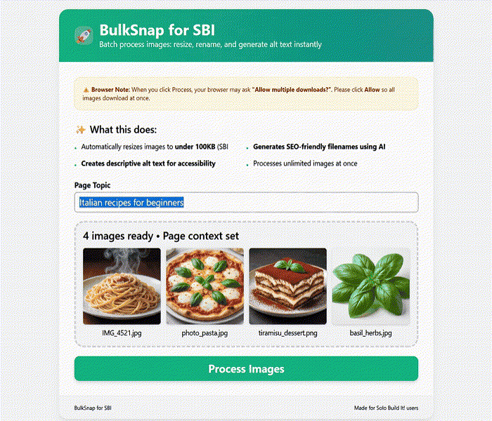 BulkSnap for SBI Demo